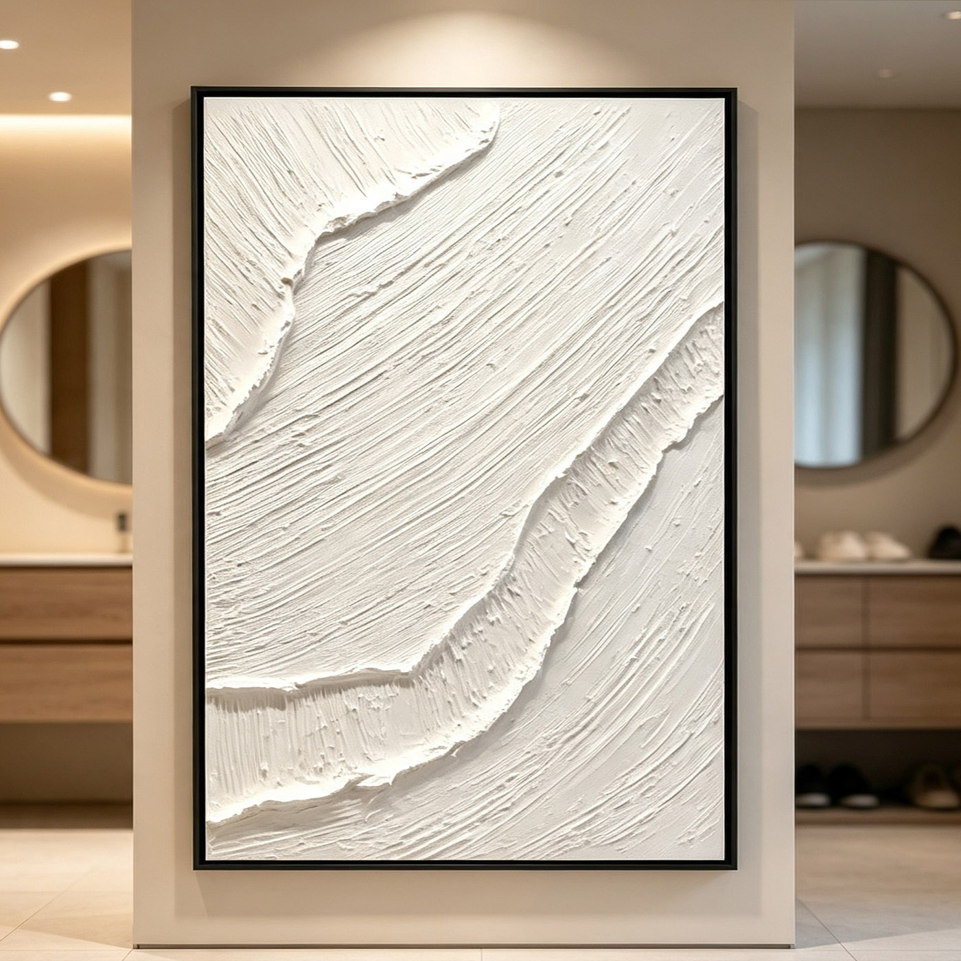 Home Decor Frames - 손으로 그린 흰색 3D 두꺼운 질감의