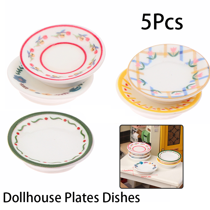 Home Decor Kolkata - 5Pcs 1/12 인형 집 미니 접시