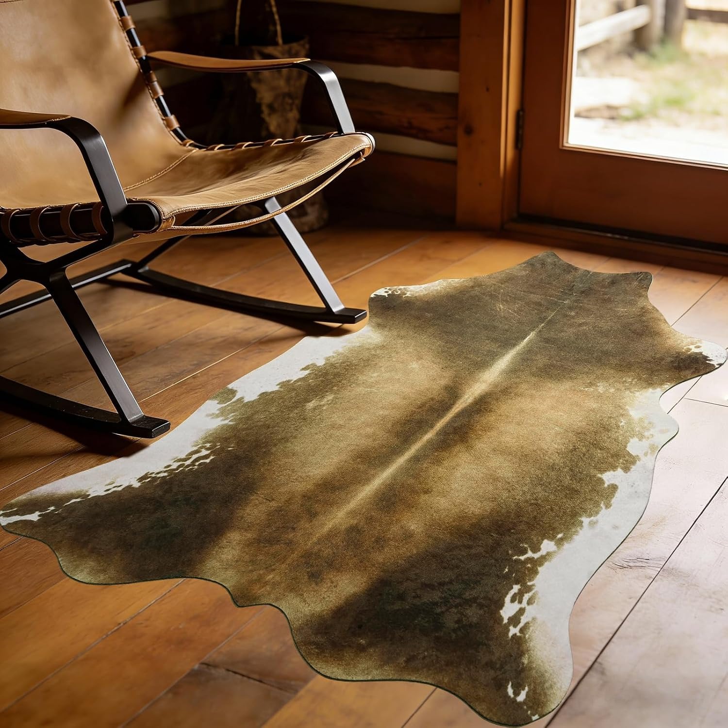 Cowhide Rug Faux - 거실 카펫 부드럽고 푹신한 편안한 바닥