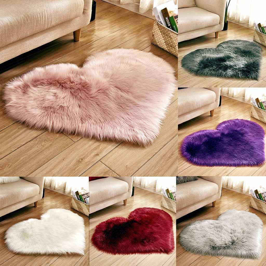 Cowhide Rug Faux - 하트 모양의 인조 모피 러그, 침실용