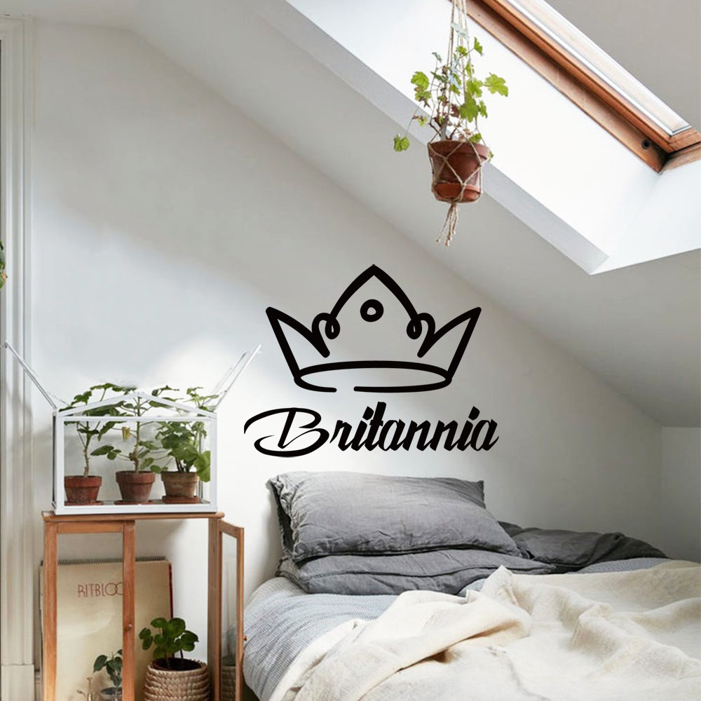 Home Decor Wall Tiles - 1PC 로맨틱 크라운 맞춤형 텍스트 장식