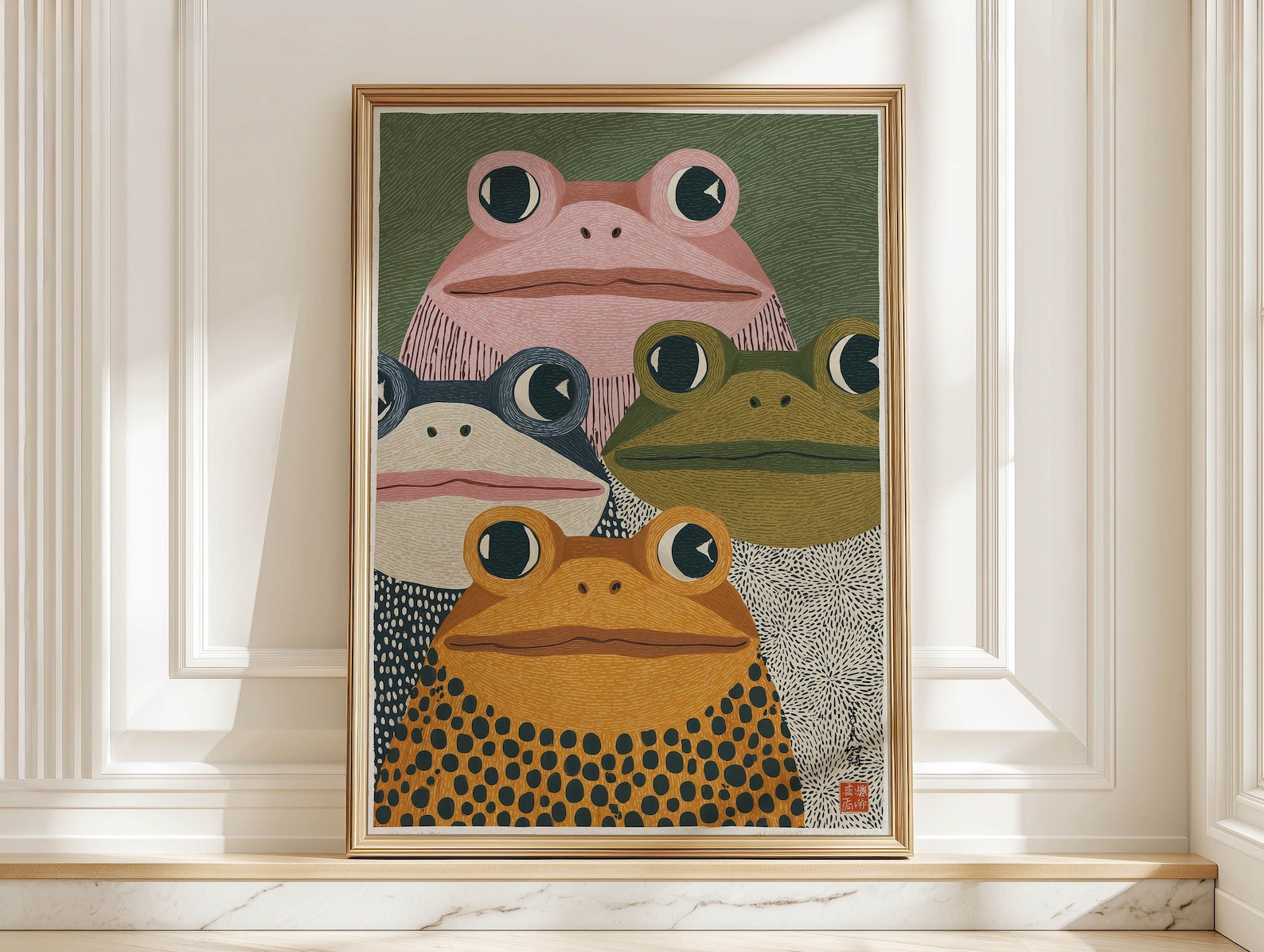 Home Decor Design Interior - 현대 일본 개구리 아트 프린트 -