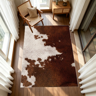 Cowhide Rug Faux - 소가죽 동물 가죽 무늬 카펫 브라운