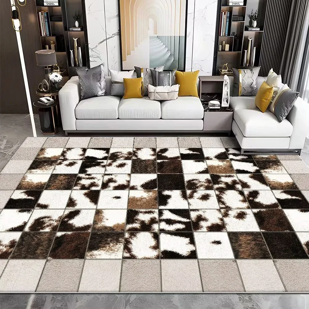 Cowhide Rug Faux - 모던 모조 소가죽 럭셔리 거실 카펫,