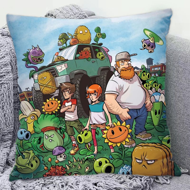식물 대 좀비 귀여운 만화 양면 패턴 베개 소파 장식  - Decorative Throw Pillow 리뷰 및 가격