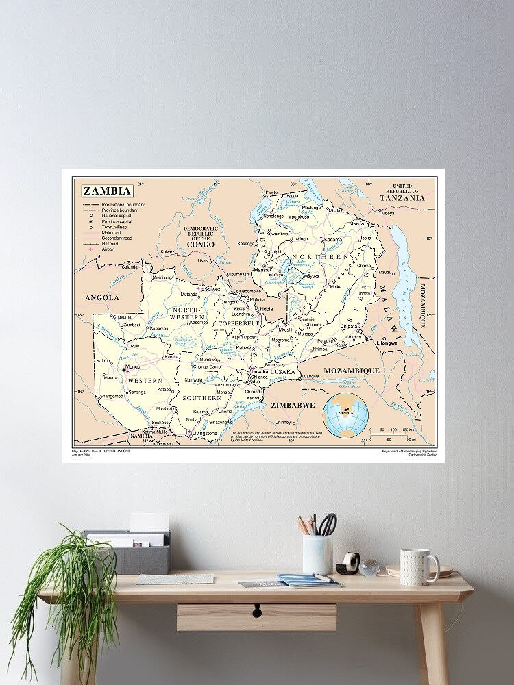 잠비아 지도, 인쇄 아트 캔버스 포스터, 거실, 집 벽 - Home Decor Zambia 리뷰 및 가격