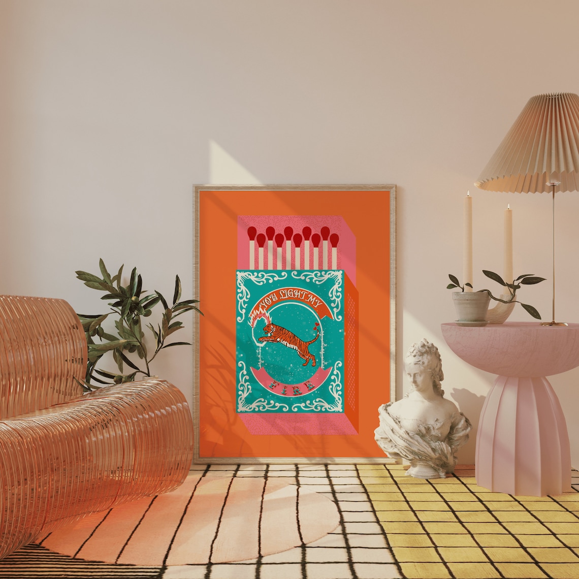 당신은 내 불을 밝힙니다 오렌지 성냥갑 벽 아트 인쇄  - Home Decor Kolkata 리뷰 및 가격