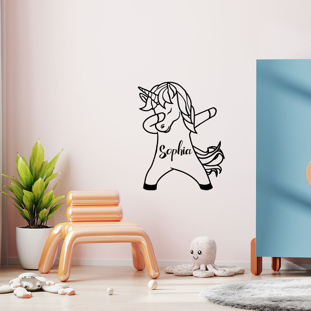 1PC Diy 유니콘 맞춤형 이름 스티커 방수 비닐 벽 - Home Decor Wall Tiles 리뷰 및 가격
