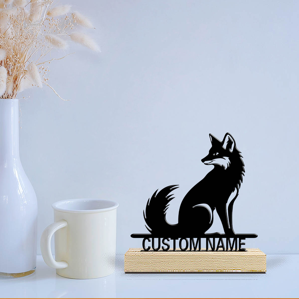 1개 패션 맞춤형 폭스 금속 조각상 나무 프레임이 있는 - Home Decor Frames 리뷰 및 가격