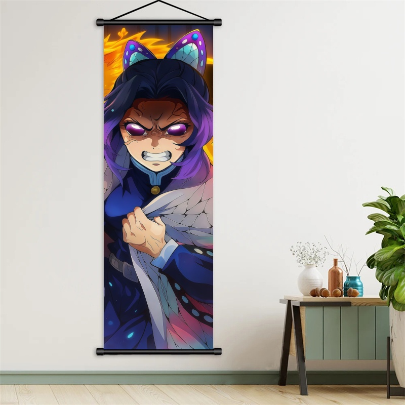 시노부 코쵸 데몬 슬레이어 아트 패브릭 걸이형 스크롤, - Home Decor Retailers 리뷰 및 가격