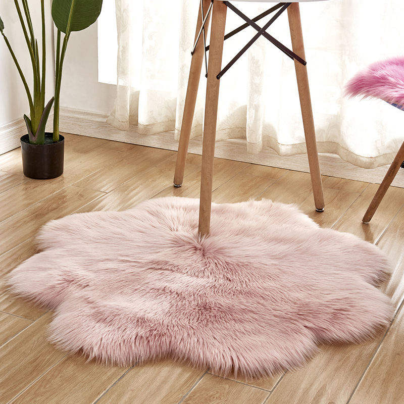 매화 모양 부드러운 인조 모피 양모 푹신한 러그 미끄럼 - Cowhide Rug Faux 리뷰 및 가격