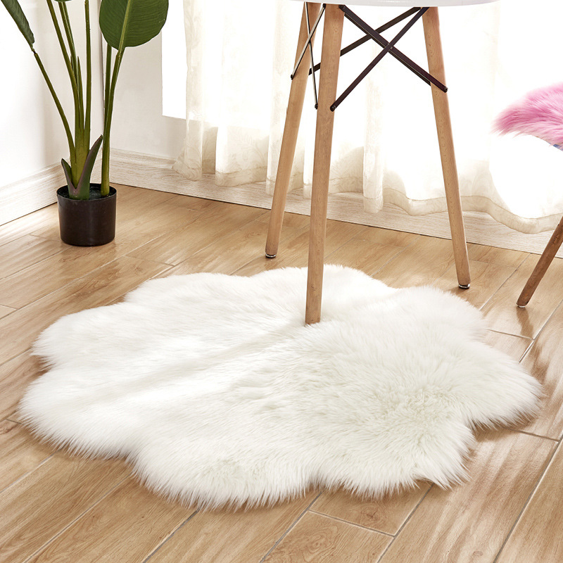 매화 모양 부드러운 인조 모피 양모 푹신한 러그 미끄럼 - Cowhide Rug Faux 리뷰 및 가격