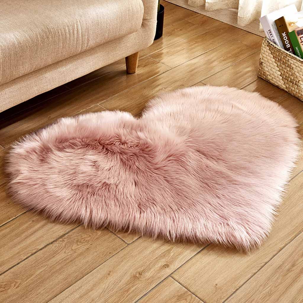 하트 모양의 인조 모피 러그, 침실용 푹신하고 푹신한  - Cowhide Rug Faux 리뷰 및 가격