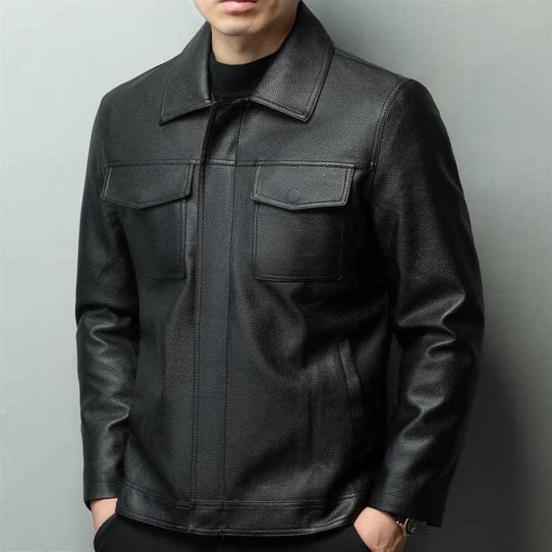 빈티지 브라운 소가죽 바이커 재킷 남성용 러기드 인조  - Cowhide Rug Faux 리뷰 및 가격