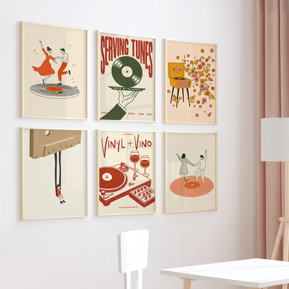 1pc 빈티지 음악 캔버스 포스터 프레임이 없는 레트로 - Home Decor Youtube 리뷰 및 가격