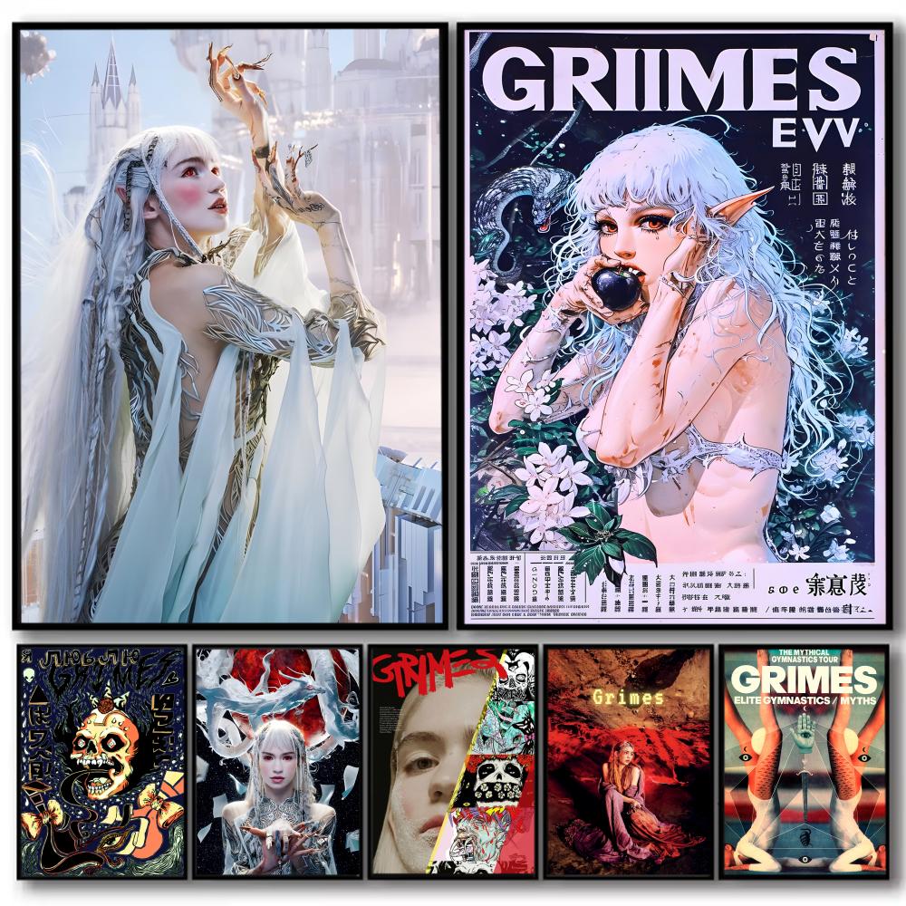 팝 가수 G_Grimes 잡지 포스터 장식 스티커 벽  - Home Decor Magazine 리뷰 및 가격