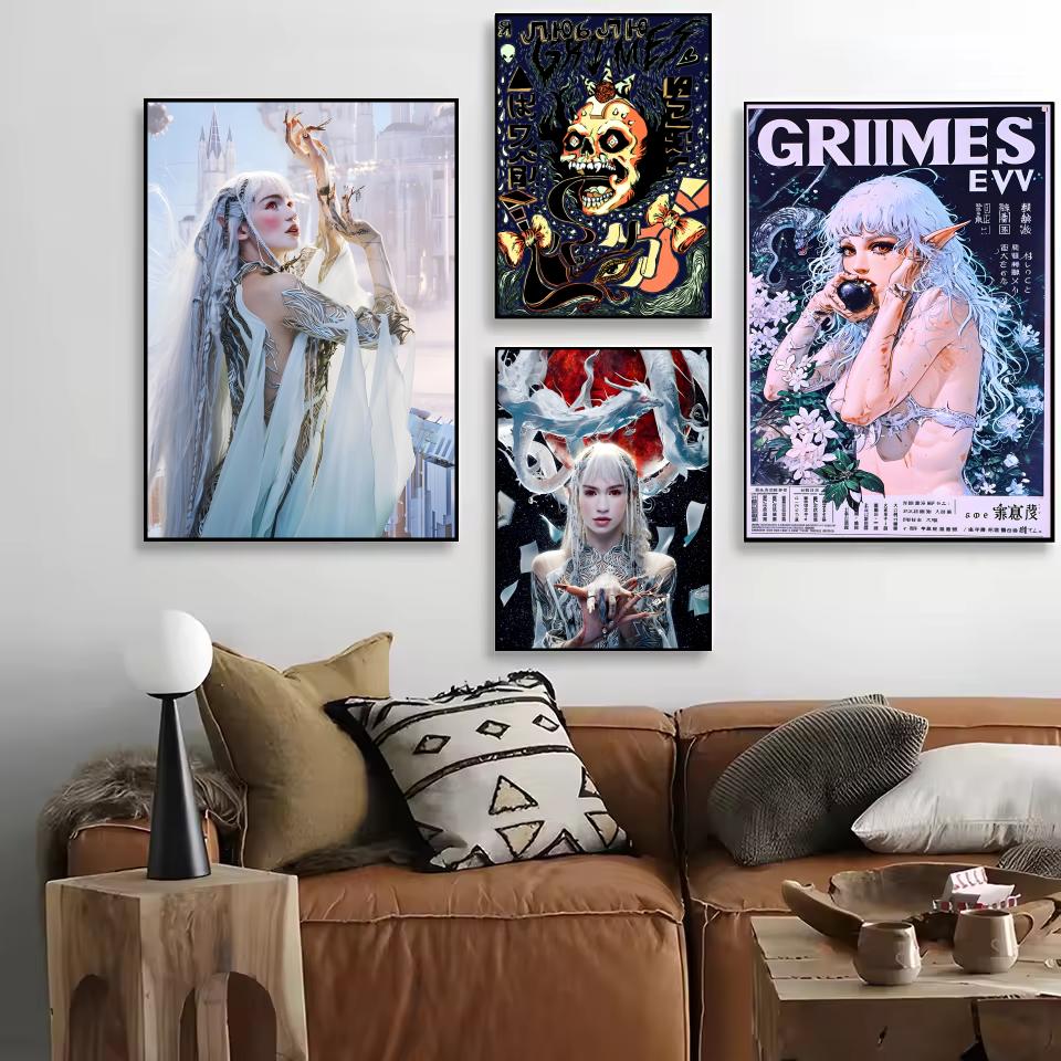 팝 가수 G_Grimes 잡지 포스터 장식 스티커 벽  - Home Decor Magazine 리뷰 및 가격