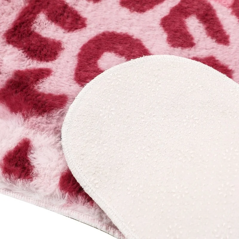 VIKAMA 핑크 레오파드 프린트 불규칙한 모양의 러그 - Cowhide Rug Faux 리뷰 및 가격