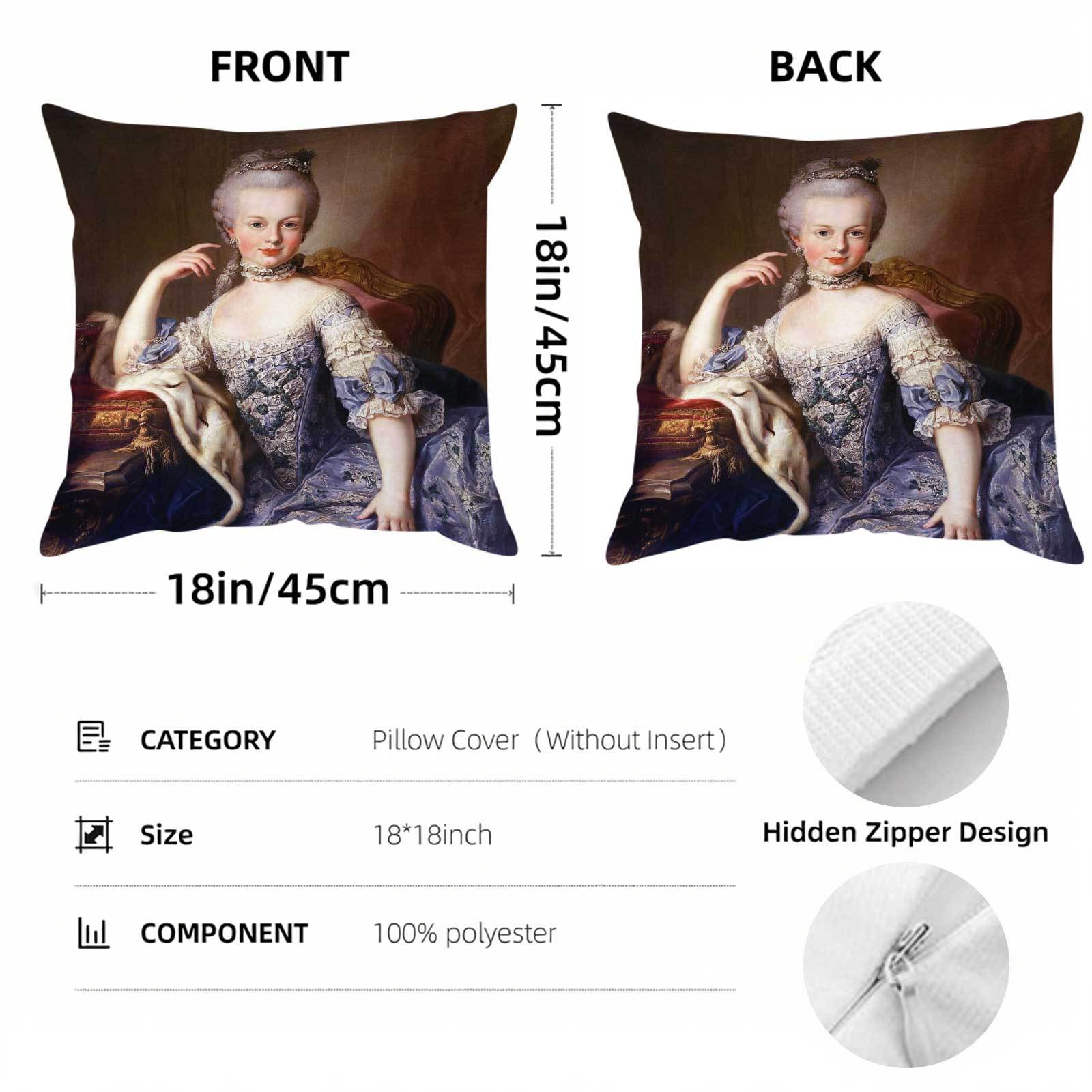 마리 앙투아네트 패턴이 있는 장식용 정사각형 쿠션 커버 - Decorative Throw Pillow 리뷰 및 가격