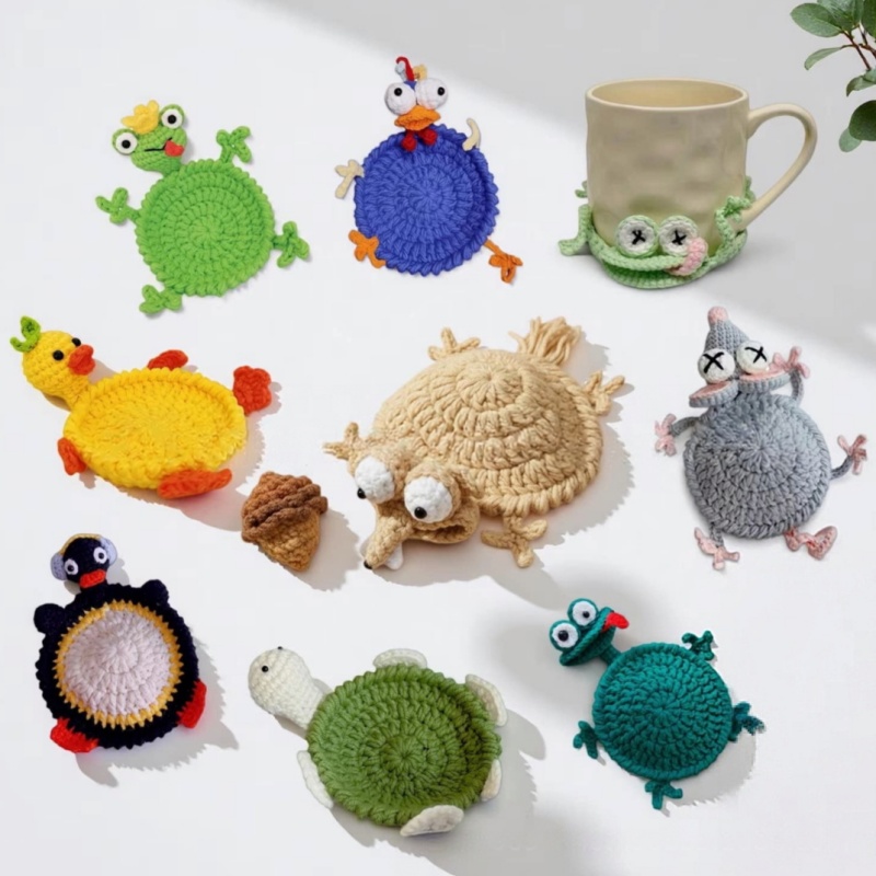 창의적인 코바늘 뱀파이어 코스터 재미있는 수제 다람쥐  - Yarn Home Decor 리뷰 및 가격