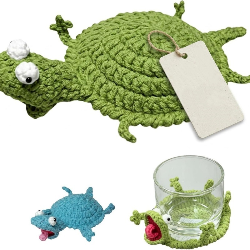 창의적인 코바늘 뱀파이어 코스터 재미있는 수제 다람쥐  - Yarn Home Decor 리뷰 및 가격