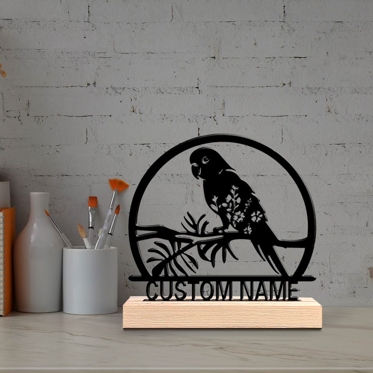 1개 만화 캐릭터 맞춤형 앵무새 금속 조각상 나무 프레 - Home Decor Frames 리뷰 및 가격