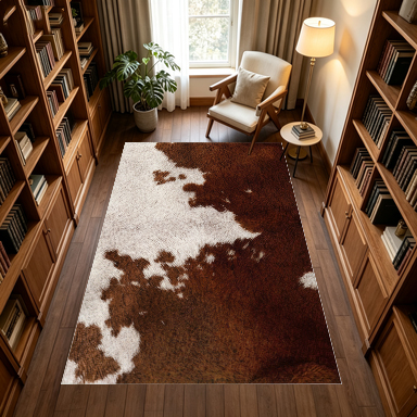 소가죽 동물 가죽 무늬 카펫 브라운 화이트 인조 가죽  - Cowhide Rug Faux 리뷰 및 가격