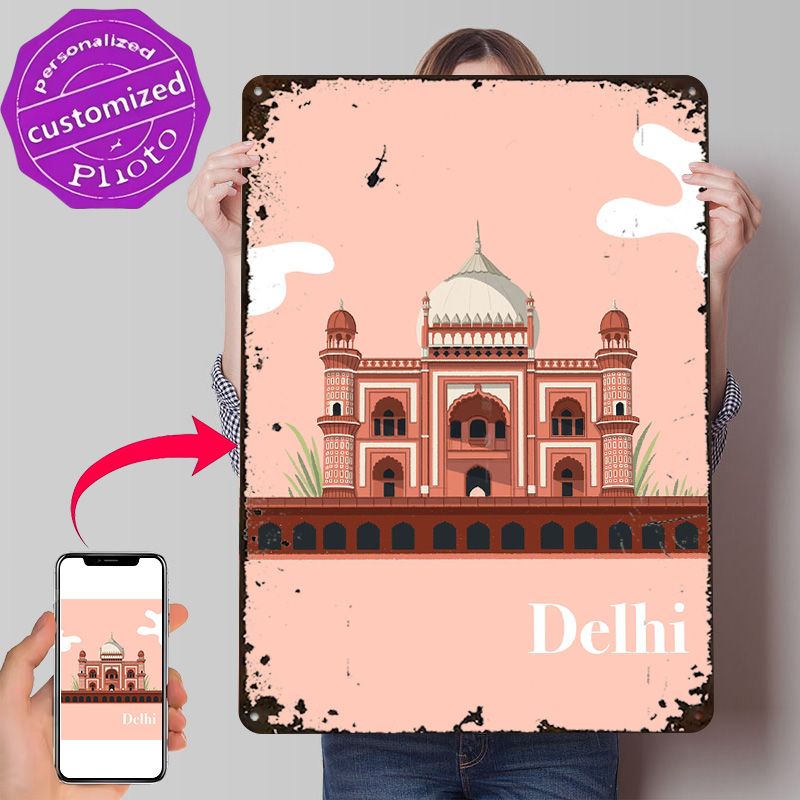 델리 일러스트레이션 3D 텍스처 프린트 포스터 맞춤형  - Home Decor Delhi 리뷰 및 가격