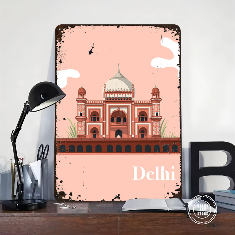 델리 일러스트레이션 3D 텍스처 프린트 포스터 맞춤형  - Home Decor Delhi 리뷰 및 가격
