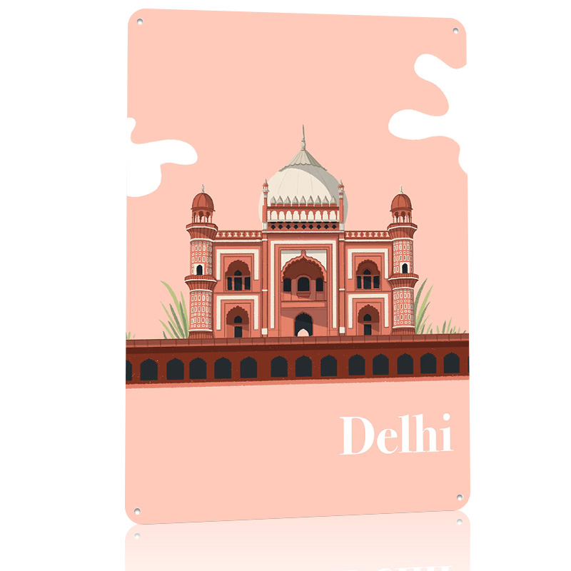 델리 일러스트레이션 3D 텍스처 프린트 포스터 맞춤형  - Home Decor Delhi 리뷰 및 가격