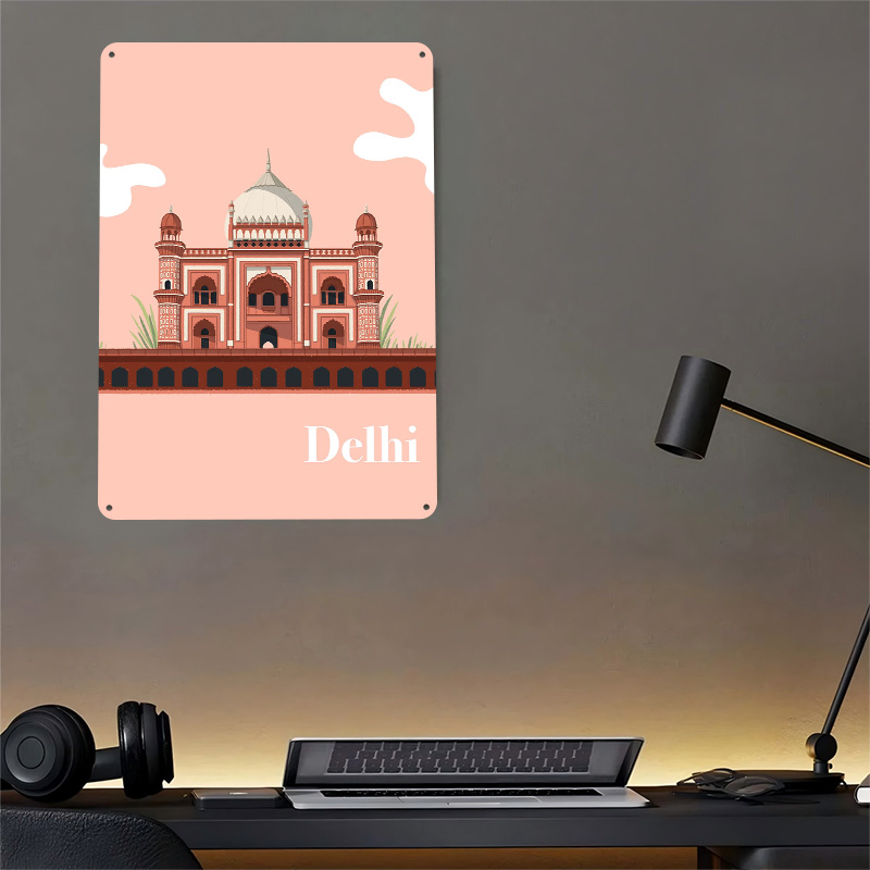 델리 일러스트레이션 3D 텍스처 프린트 포스터 맞춤형  - Home Decor Delhi 리뷰 및 가격