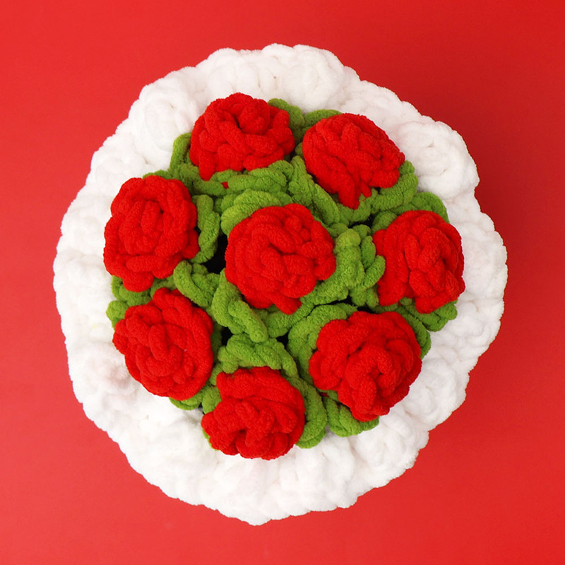 발렌타인데이 선물 부케 완제품 수제 뜨개질 실 큰 장미 - Yarn Home Decor 리뷰 및 가격