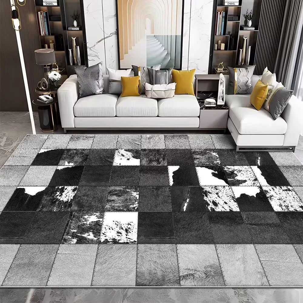 모던 모조 소가죽 럭셔리 거실 카펫, 소파 공간 러그, - Cowhide Rug Faux 리뷰 및 가격