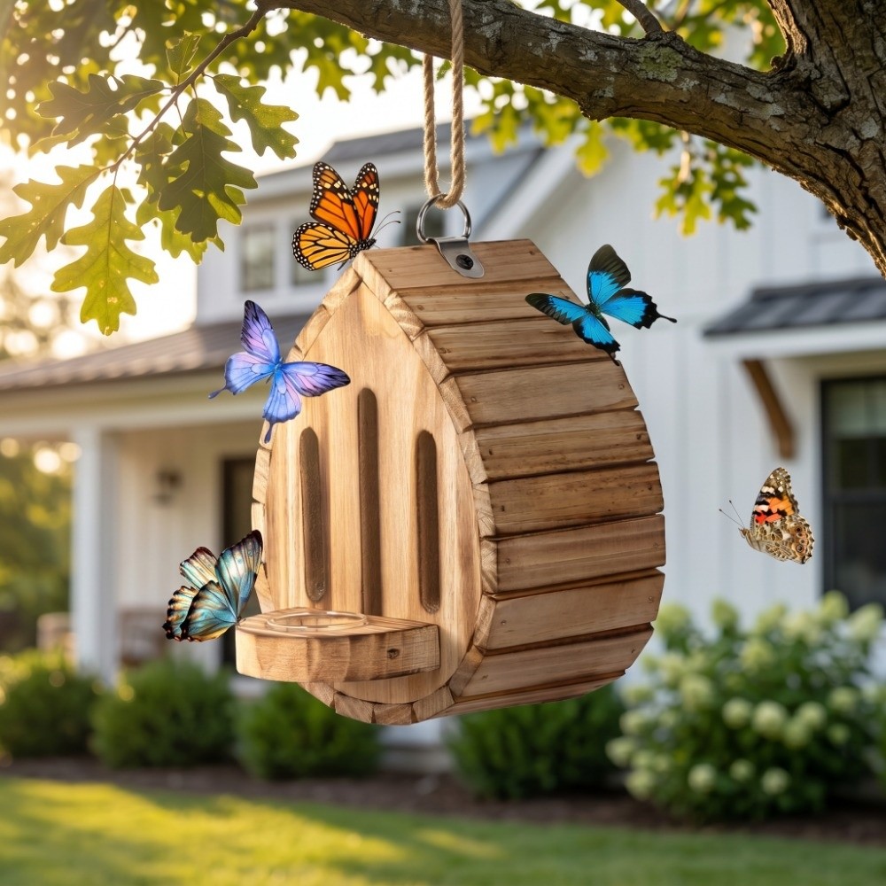 홈 데코 나무 나비집 천연 서식지 걸이형 나비 먹이통  - Home Decor Habitat 리뷰 및 가격