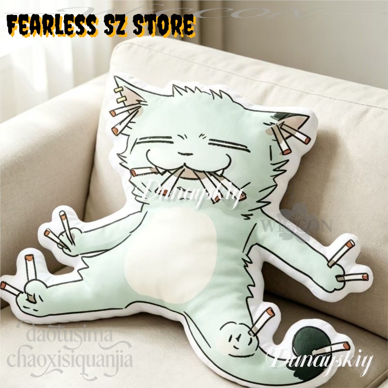 담배피우는 고양이 Q 버전 인형 귀여운 홈 소파 장식  - Decorative Throw Pillow 리뷰 및 가격